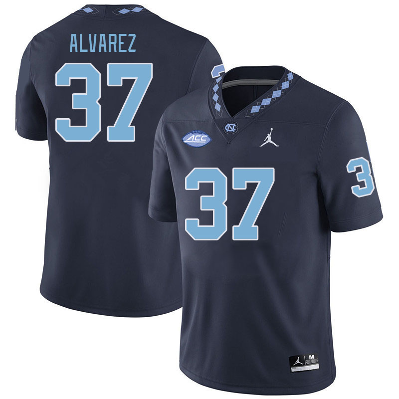 Men #37 Phillips Alvarez North Carolina Tar Heels College Football Jerseys Stitched-Navy